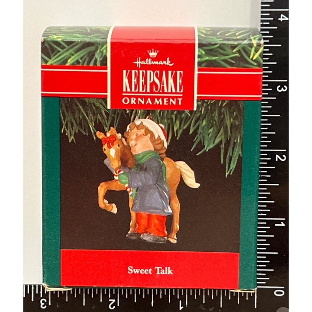 1991 HALLMARK KEEPSAKE ORNAMENT QX5367 SWEET TALK HORSE BOY CANDY CANE
